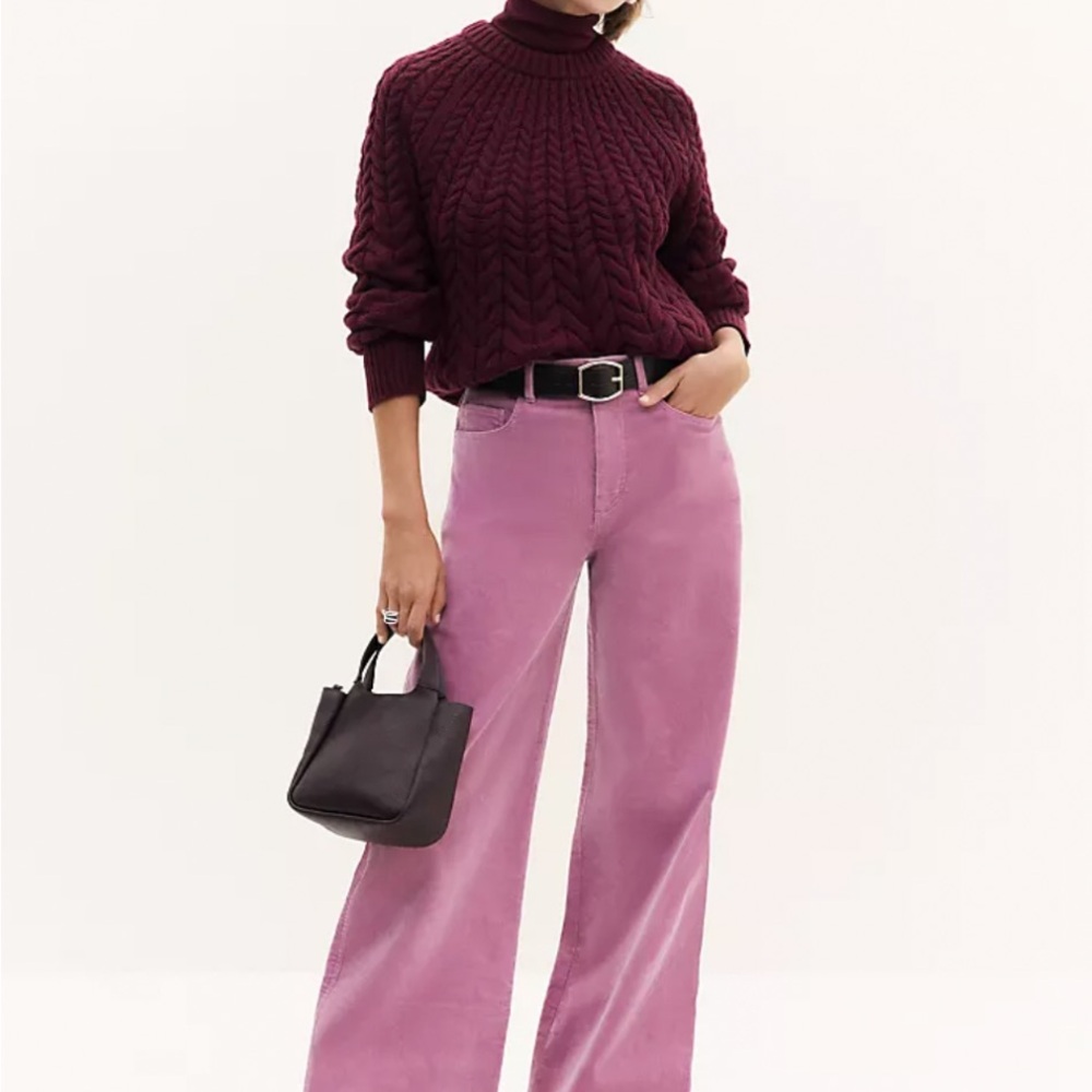Cozy raspberry colored corduroys